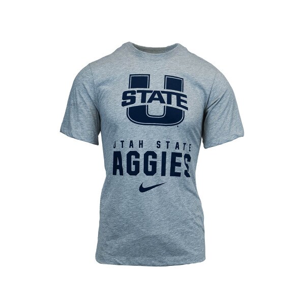 utah state aggies nike tshirt heathered gray